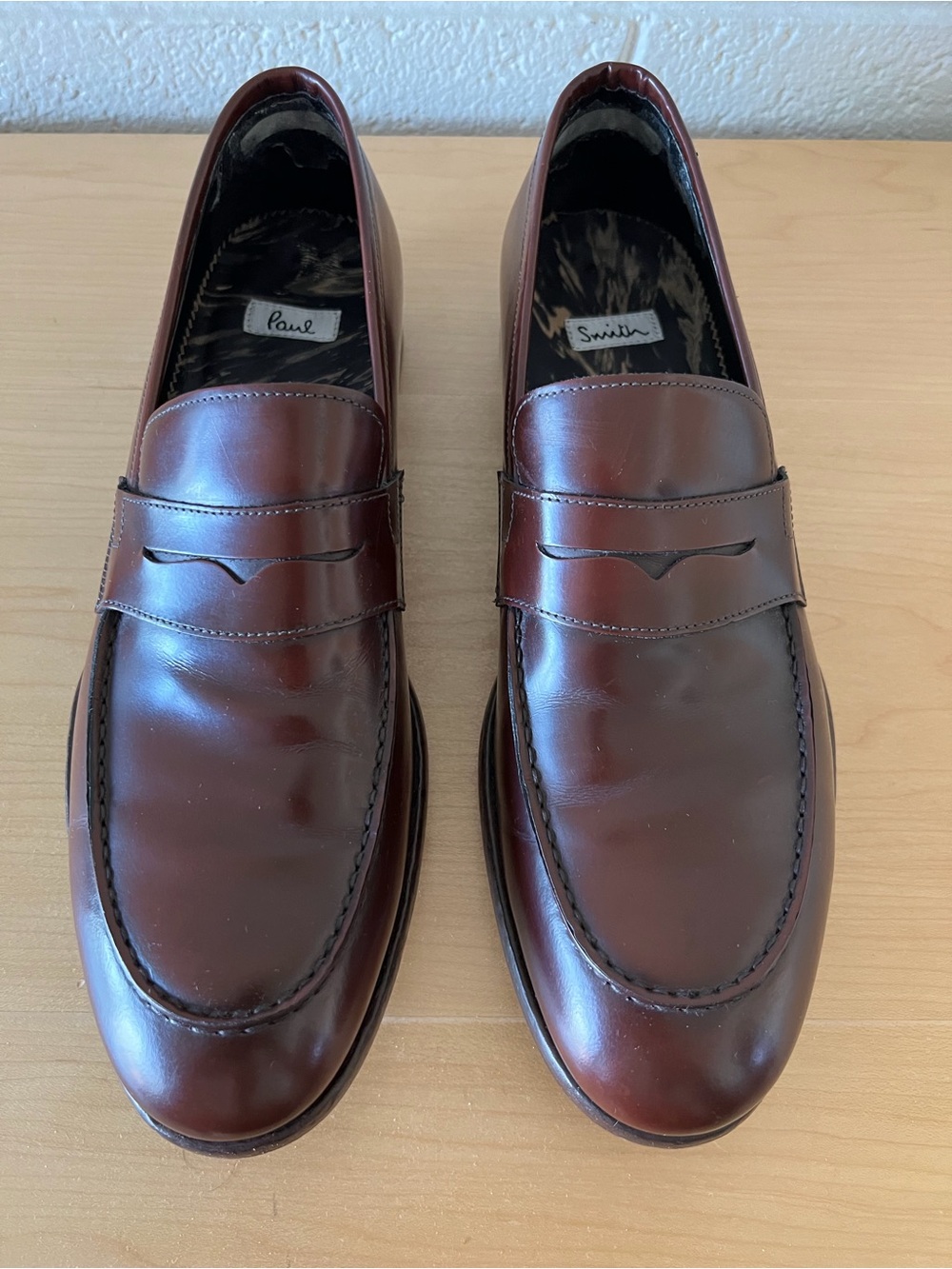 Paul Smith Burgundy Leather Penny Loafers Made in Italy 9 US